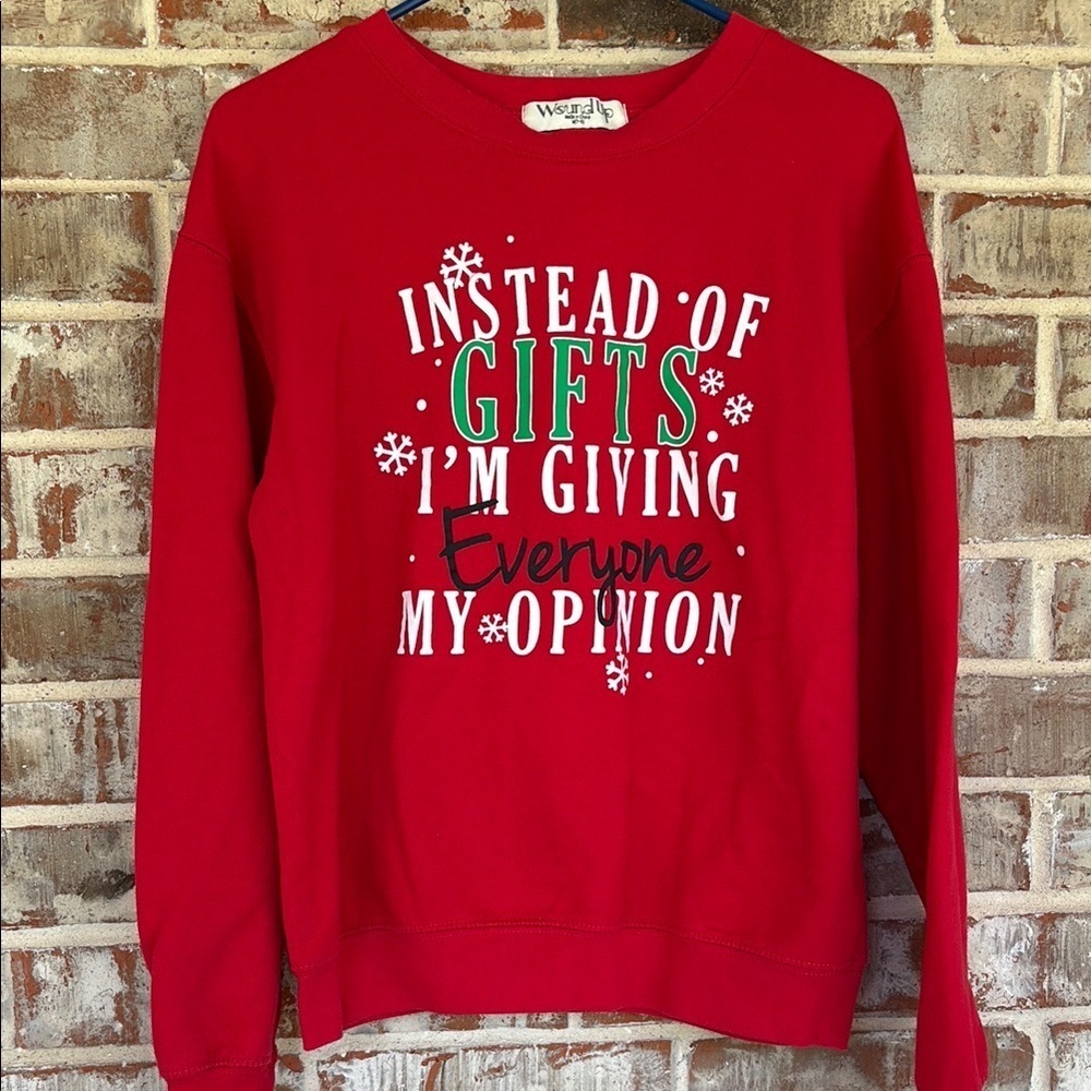 Wound Up Red Graphic Christmas Sweatshirt